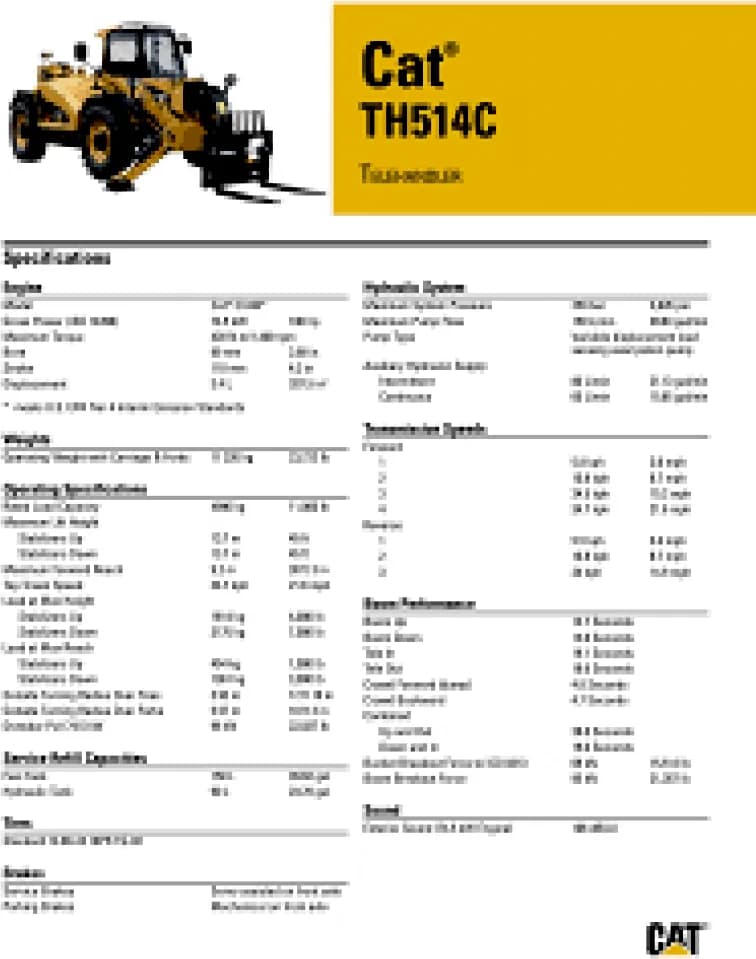 CAT tH514C Telehandler — photo 2 of 3