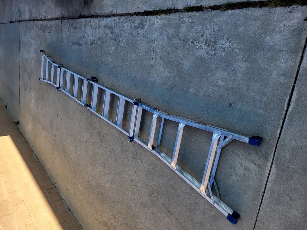 18 ft Max Reach Multi Position Aluminum Ladder, Silver — photo 3 of 5
