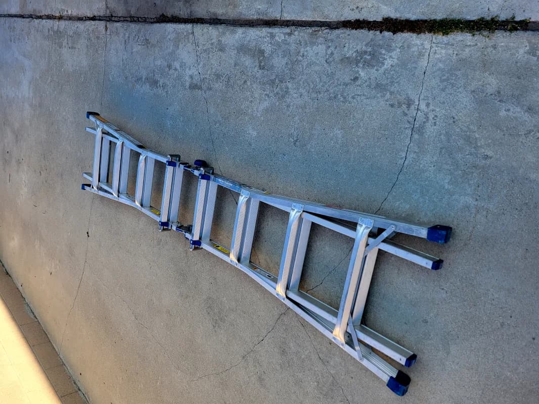 18 ft Max Reach Multi Position Aluminum Ladder, Silver — photo 4 of 5