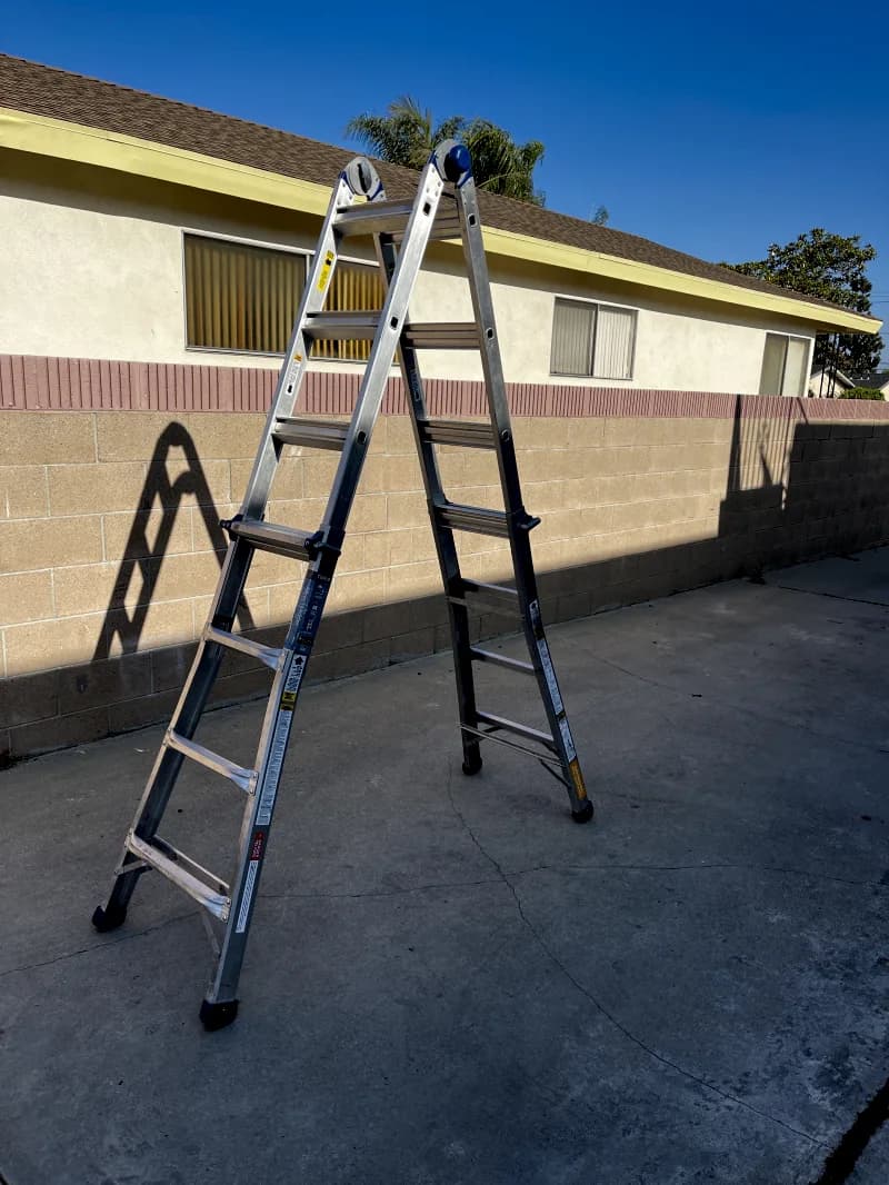18 ft Max Reach Multi Position Aluminum Ladder, Silver — photo 2 of 5