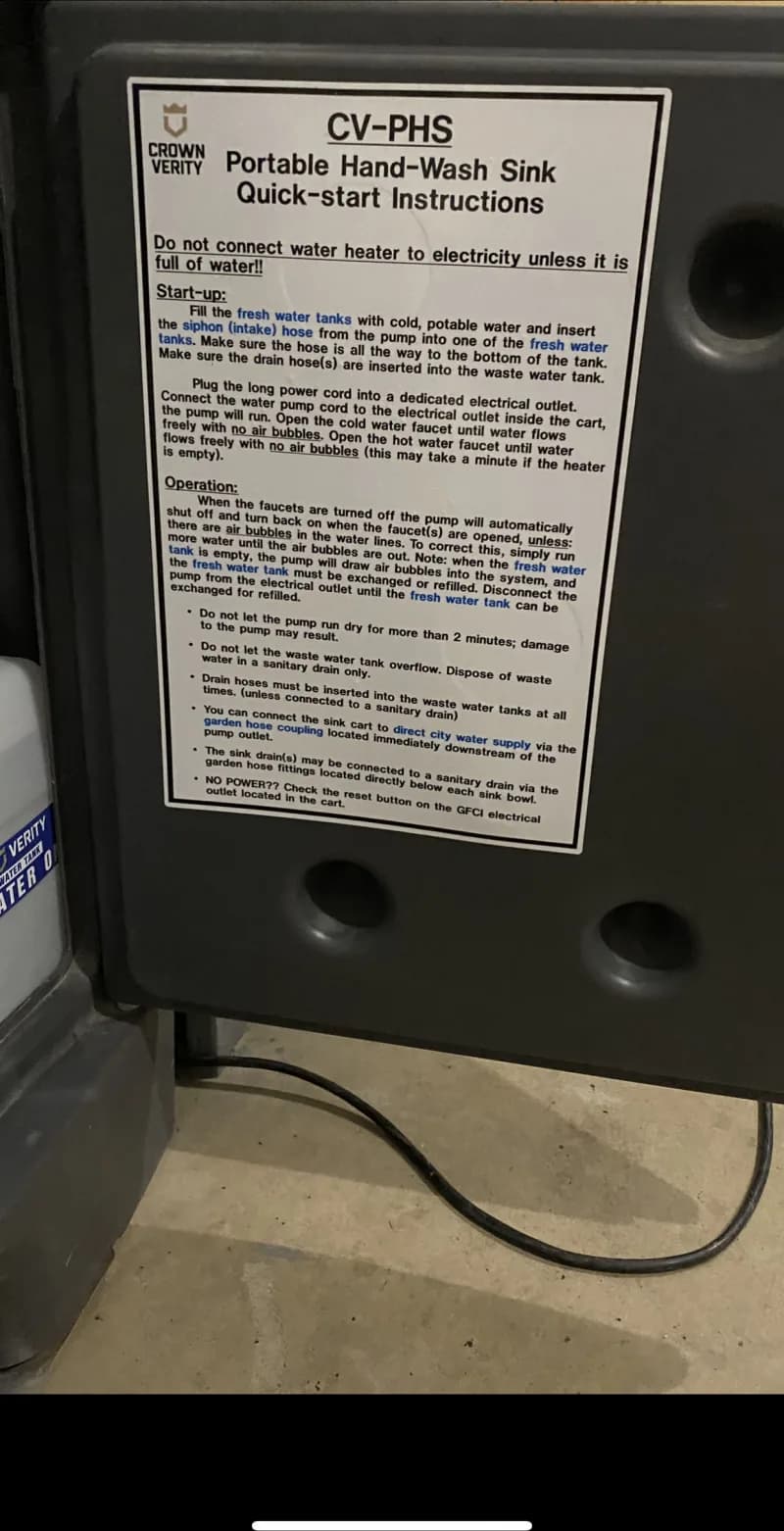Portable Handwashing Sink Hot/Cold — photo 5 of 8
