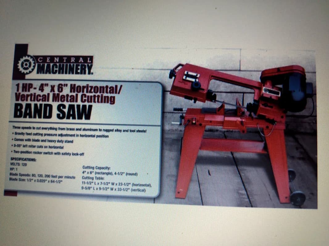 1 HP 4 in. x 6 in. Horizontal/Vertical Metal Band Saw — photo 2 of 3