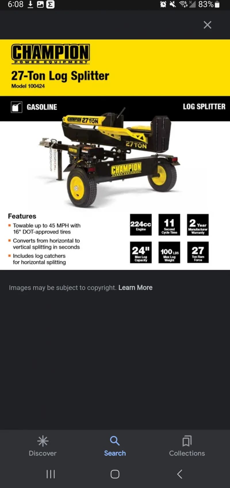 champion log splitter 27 ton — photo 3 of 3