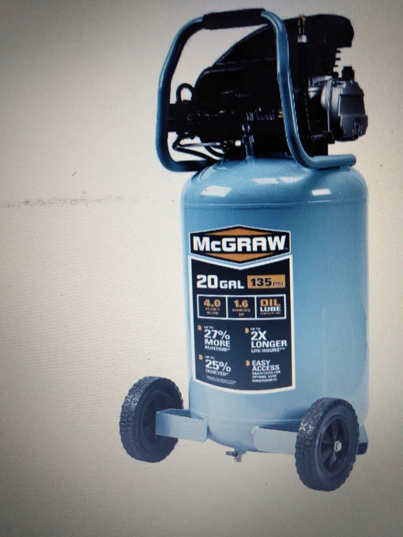 20 gallon 1.6 HP 135 PSI Oil-lube Vertical Air Compressor — photo 3 of 3