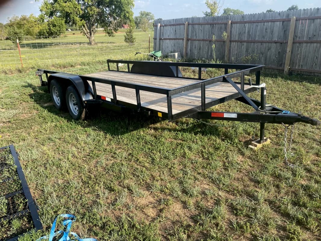 16FT flatbed trailer with optional 4 FT ramp/gate — photo 2 of 4