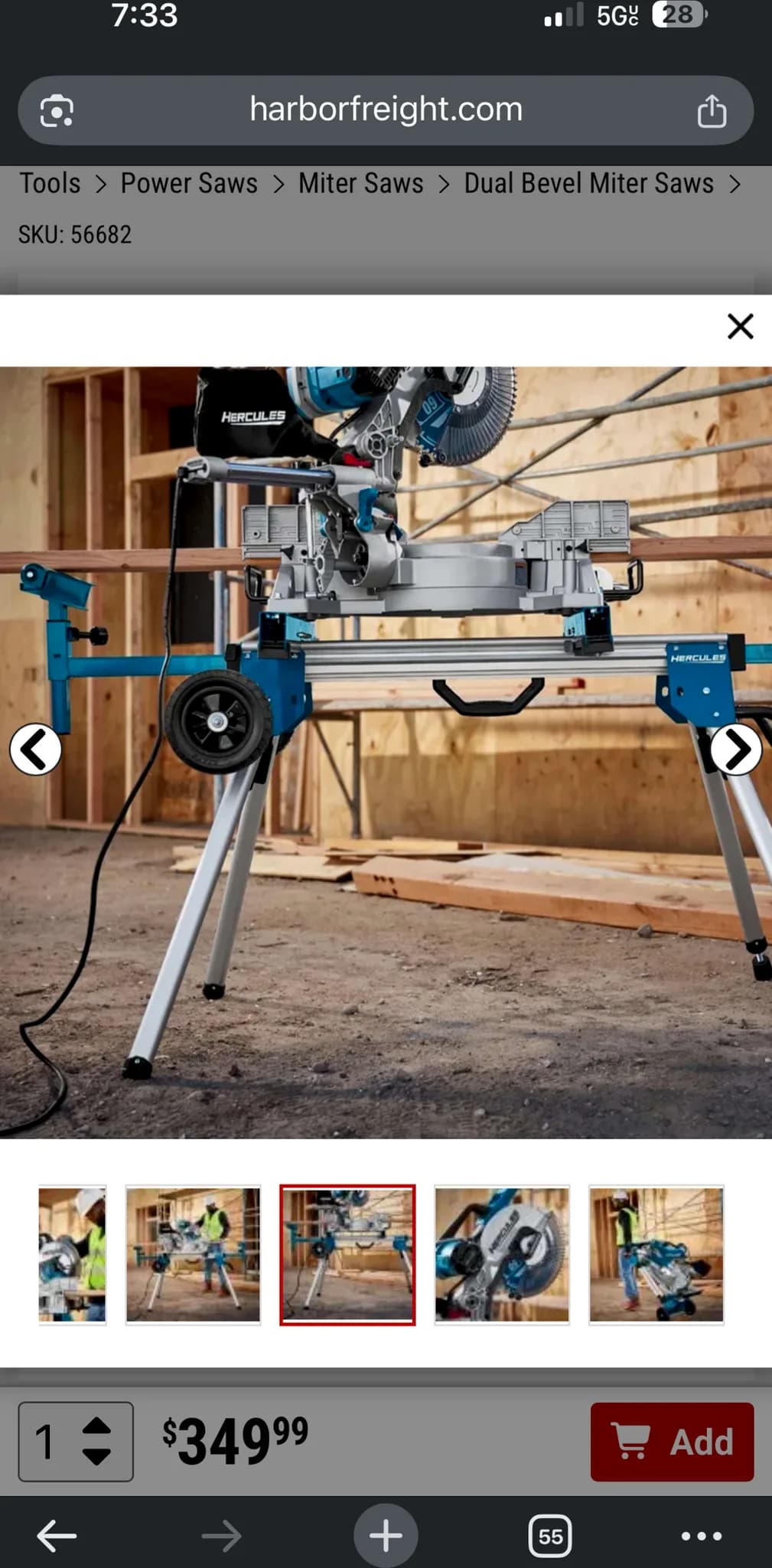 12 in. Dual-Bevel Sliding Compound Miter Saw with Precision LED Shadow Guide — photo 2 of 3