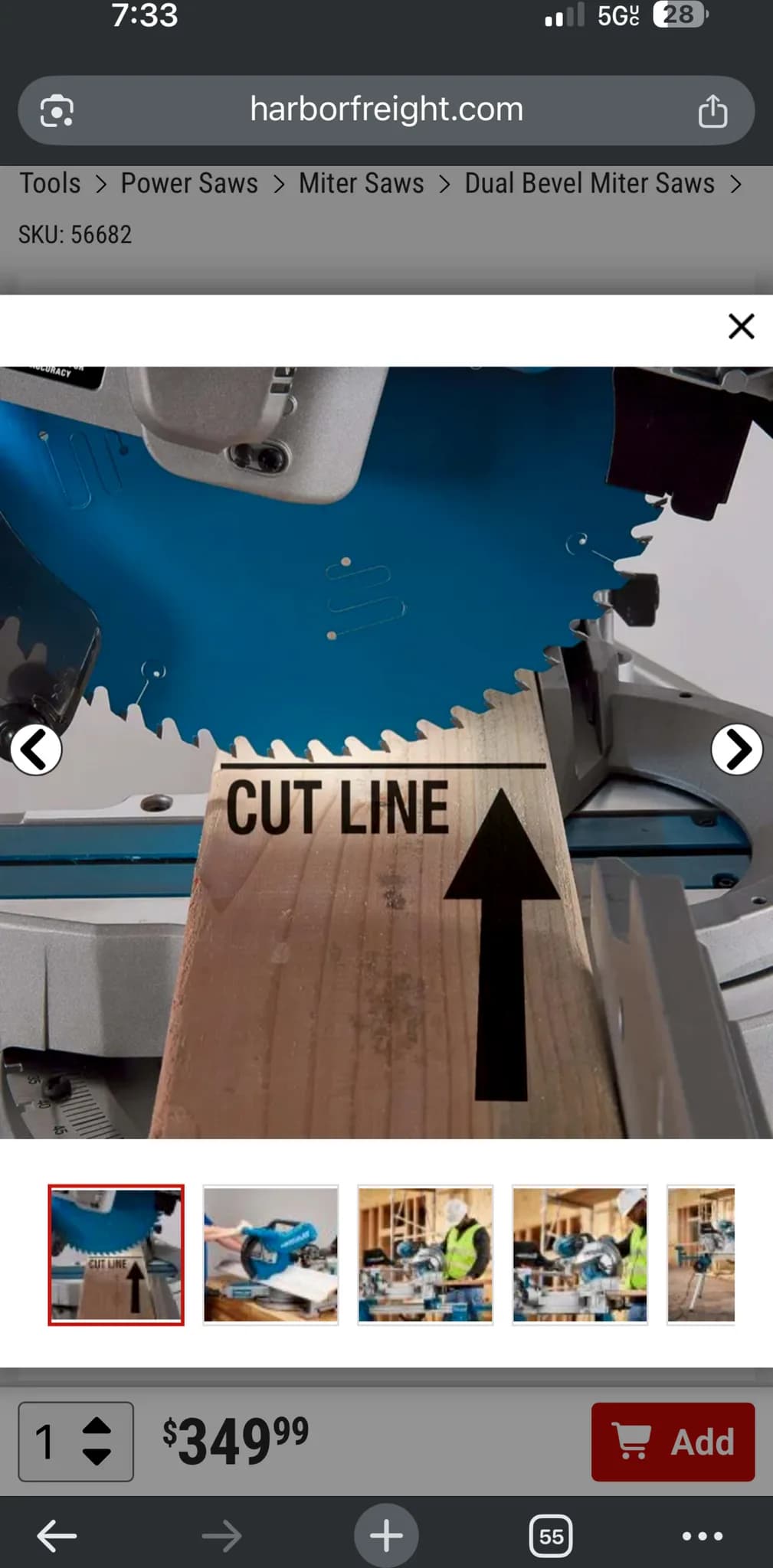 12 in. Dual-Bevel Sliding Compound Miter Saw with Precision LED Shadow Guide — photo 3 of 3