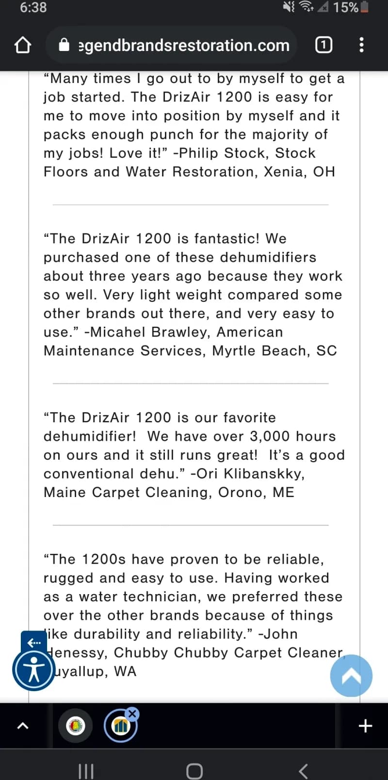 DRI-EAZ DRIZAIR 1200 DEHUMIDIFIER MODEL F203 — photo 4 of 5