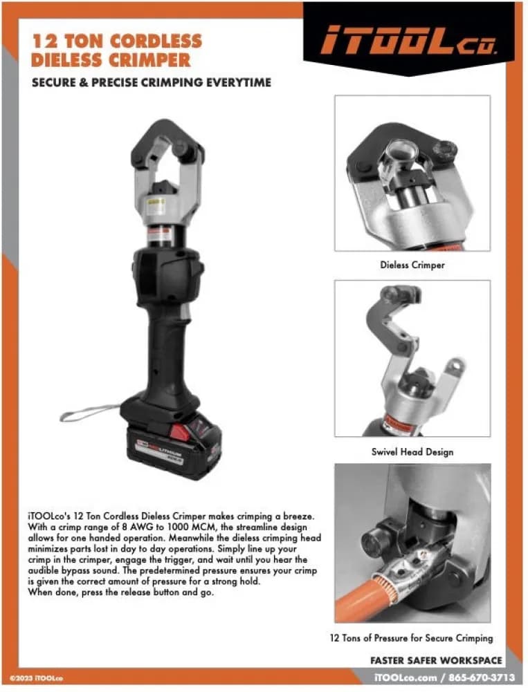 12 Ton Dieless Crimper — photo 2 of 3