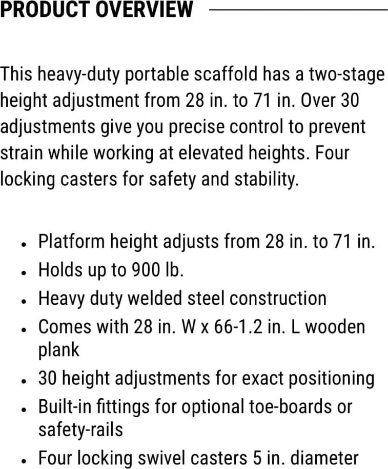 900lb 6’ Scaffold — photo 2 of 3