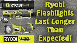 How LONG Do RYOBI 4v USB Lithium Flashlights Last on HIGH? FVL41K FVL54K