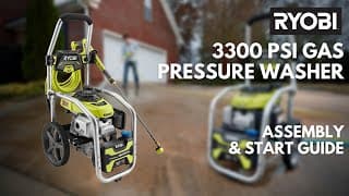How To Assemble &amp; Start The RYOBI 3300 PSI Gas Pressure Washer