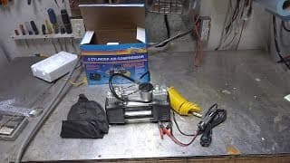 A test of the Audew 12 volt 2 cylinder tire pump.