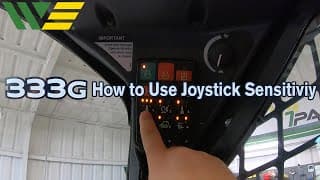 How to Use Joystick Sensitivity on John Deere 333G Skid Steer.