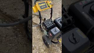 Starting a new dewalt pressure washer for the first time 🍀💰#stressrelief #cleaning #satisfying