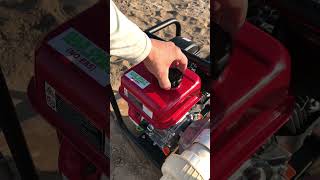 Starting a 212cc pump (Harbor Freight Tools) (#shorts)