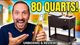 UPHA 80 Quart Rolling Outdoor Patio Cooler Cart Review