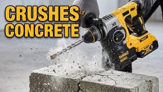 DeWalt 20V Brushless Rotary Hammer Unboxing & Concrete Performance Test